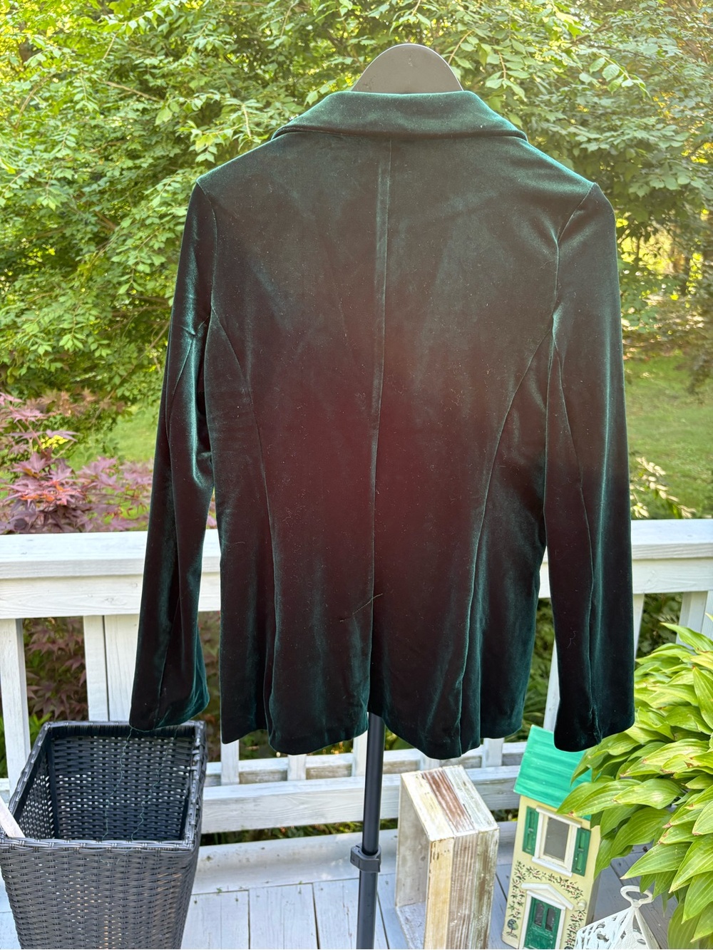 Tahari Teal Velvet Blazer - Picture 5 of 6